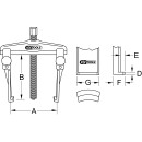 Schnellspann-Universal-Abzieher 2-armig mit schlanken und verlängerten Haken, 20-90mm, 200mm - KS Tools 620.0013