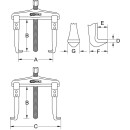 Universal-Abzieher 2-armig, 110-520mm, Haken 200mm - KS...