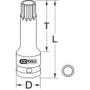 1/2" Kraft-Bit-Stecknuss Vielzahn, lang, M4 - KS...