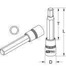 1/2" Bit-Stecknuss Innensechskant, lang, 6mm - KS Tools 911.1326