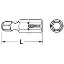 1/4" Bit Innensechskant, 25mm, Kugelkopf, 7/32", 5er Pack - KS Tools 911.3723