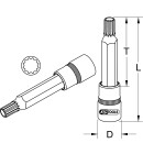 3/8" Bit-Stecknuss XZN, M8, 100 mm - KS Tools 917.3906