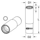 1/2" CHROMEplus Zündkerzen-Stecknuss, 14mm - KS Tools 918.1390