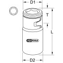 1/4" CHROMEplus Bit-Adapter-Stecknuss,für Bits 1/4"mit Spannring - KS Tools 918.1422