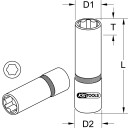 1/4" CHROMEplus Sechskant-Stecknuss, lang, 11mm - KS...