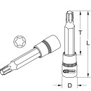 1/2" CHROMEplus Bit-Stecknuss Torx, lang, T60 - KS...