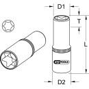 1/4" CHROMEplus Torx-E-Stecknuss, lang, E4 - KS...