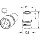 1/4" CHROMEplus Sechskant-Stecknuss, 13/32" -...