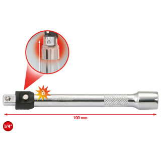 1/4" CHROMEplus Verlängerung mit Verriegelung, 100mm - KS Tools 919.1402