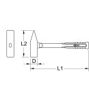 BRONZEplus Schlosserhammer 400 g, mit Fiberglasstiel - KS...