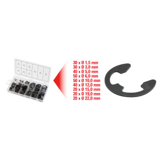 Sortiment E-Sicherungsringe, Ø1,5-22mm, 300-tlg - KS Tools 970.0110