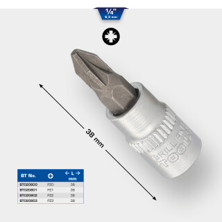 1/4" PZ Kreuzschlitz Bit-Stecknuss, PZ0 - Brilliant Tools BT020800