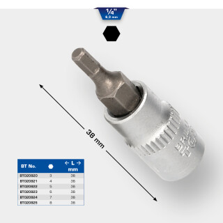 1/4" Innensechskant Bit-Stecknuss, 4 mm - Brilliant Tools BT020821