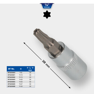 1/4" Torx-Bit-Stecknuss, mit Stirnlochbohrung, TB27 - Brilliant Tools BT020985