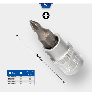 1/4" PH Kreuzschlitz Bit-Stecknuss, PH0 - Brilliant Tools BT020990