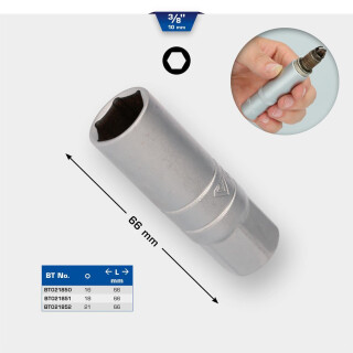 3/8" Zündkerzen-Stecknuss, 16 mm - Brilliant Tools BT021850