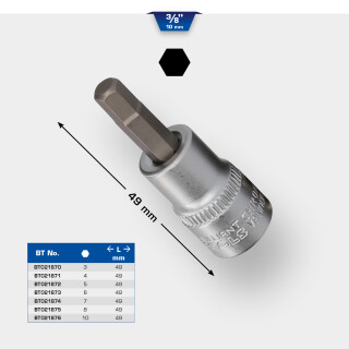 3/8" Innensechskant Bit-Stecknuss, 3 mm - Brilliant Tools BT021870