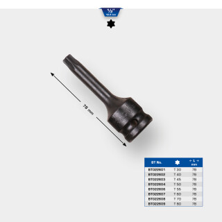 1/2" Kraft Bit-Stecknuss Torx T30 - Brilliant Tools BT022601