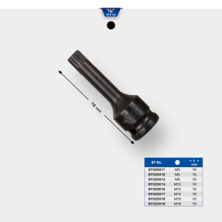 1/2" Kraft-Bit-Stecknuss XZN M18 - Brilliant Tools BT022619