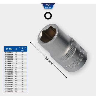 1/2" Sechskant-Stecknuss, 11 mm - Brilliant Tools BT022802