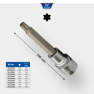 1/2" Torx-Bit-Stecknuss, 100 mm lang, T45 - Brilliant Tools BT022985