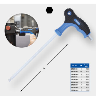 T-Griff-Kugelkopf-Innensechskant-Winkelstiftschlüsse 3,0 x 100 mm - Brilliant Tools BT041003