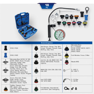 Kühlsystem-Diagnose-Satz, 18-tlg - Brilliant Tools BT521200