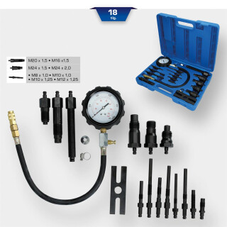 Kompressionstester-Satz für Diesel Motoren, 18-tlg - Brilliant Tools BT581000