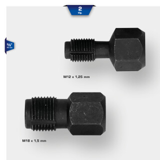 Reparaturwerkzeug für Lambdasonden-Gewinde, M18 x 1,5 mm, M12 x 1,25 mm, 2-tlg - Brilliant Tools BT601040