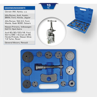 Universal-Bremskolben-Rückstellwerkzeug-Satz, 13-tlg - Brilliant Tools BT701000