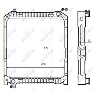 Kühler Alu gelötet passend für IVECO EUROCARGO 92-  - NRF 52096