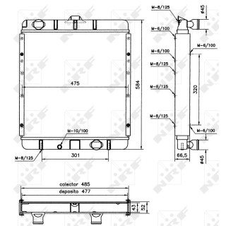 Kühler Alu gelötet passend für MITSUBISHI CANTER 35 98-  - NRF 52137