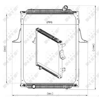 Kühler, mit Rahmen passend für RENAULT TRUCKS KERAX 01- NRF 539700
