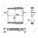 Kühler, mit Rahmen passend für RENAULT TRUCKS MIDLUM (06-) 160 NRF 58403