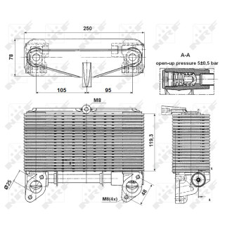 Ölkühler passend für MAN D 28/40/42E -  - NRF 31037