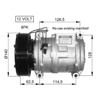 Kompressor passend für JOHN DEERE COMBINE 3400-SERIES 96-  - NRF 32661G