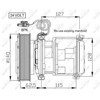 Kompressor passend für JOHN DEERE Tractor - NRF 32662