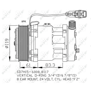 Kompressor, mit PAG Kompressoröl passend für MAN TGA 00- NRF 32706