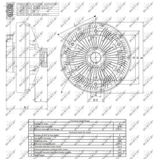 Lüfterkern/Viscokupplung passend für GENESIS TIER 2 D 7,5L 215HP - NRF 49423