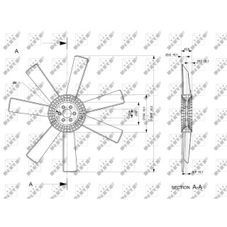 Lüfterrad passend für MERCEDES T2 3.8D 70- NRF 49809