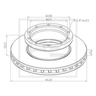 Bremsscheibe Ø 430 E1 90R-02 C0193/0004 passend für MERCEDES-BENZ