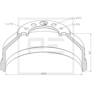 Bremstrommel Bremsengröße 325 x 60 passend für IVECO