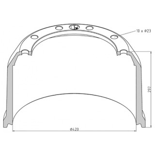 Bremstrommel Bremsengröße 420x220