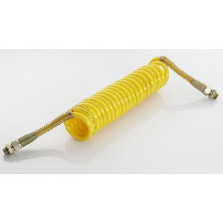 Spiralschlauch Druckluftschlauch gelb 22 x Ø80 / M16x1,5 / M16x1,5