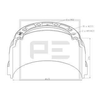 Bremstrommel Bremsengröße 413 x 203 passend für SCANIA