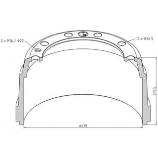 Bremstrommel Bremsengröße 419x178
