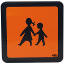 Schulbusschild retroreflektierend orange mit Sauger zur...