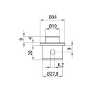 S-Line® Zapfen ø 19 mm, Stahl verzinkt