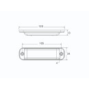 LED Kennleuchte PRO-FLAT-STROBE II Lichtaustritt gelb