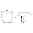 LED Nebelschluss-/Rückfahrleuchte PRO-SQUARE 12/24 Volt, Kabel 0,5m